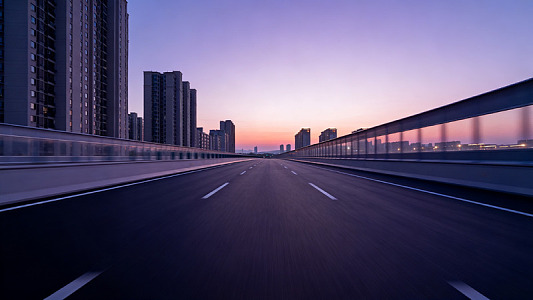 城市夜景高架道路素材