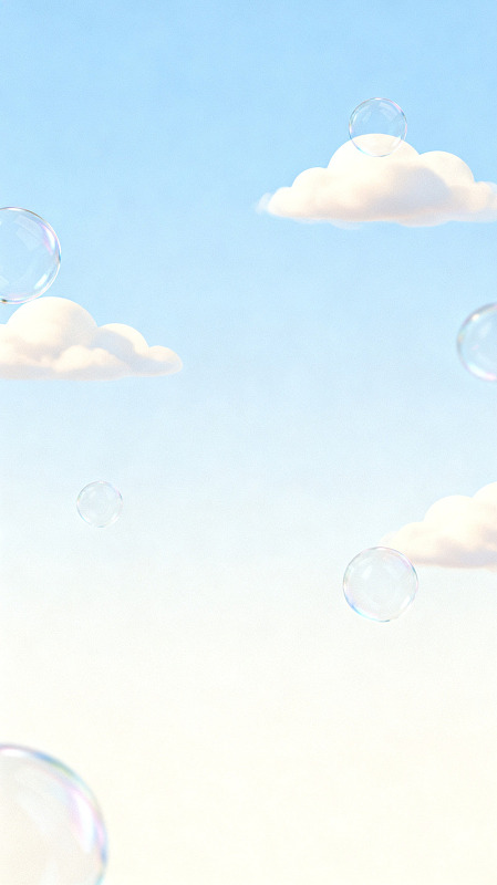 清新风天空泡泡云朵插画素材