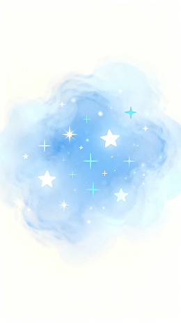 梦幻风星空云朵水彩插画素材
