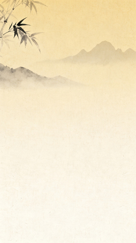 水墨风山水竹影背景设计素材