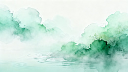 水墨风山水云雾水彩背景设计素材