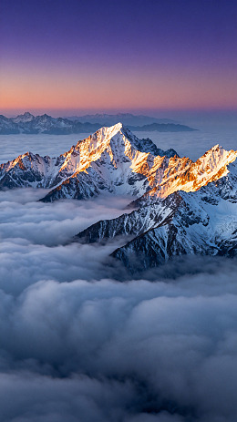 风雪山云海自然风光设计素材