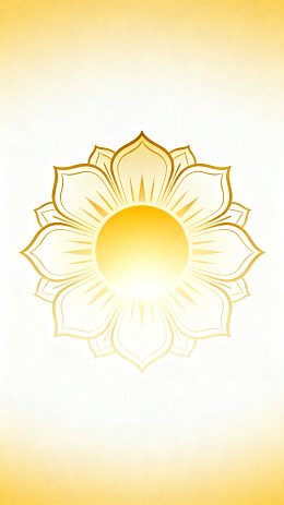 金色渐变莲花太阳图案设计素材