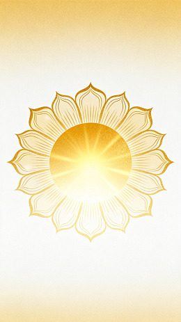 金色渐变莲花太阳光效设计素材
