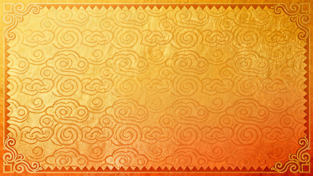 国风金色祥云纹边框设计素材