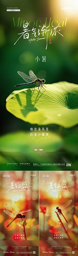 地产小暑大暑处暑荷叶风