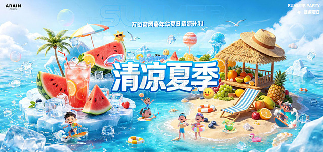 夏日清凉夏季沙滩2