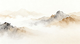 水墨风山水云雾意境背景设计素材