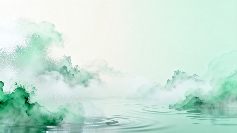 水墨风山水云雾意境背景设计素材