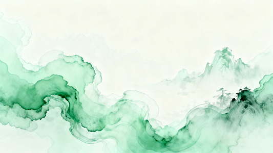 水墨风山水云雾意境背景设计素材