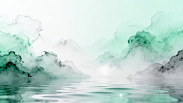 水墨风山水云雾意境背景设计素材