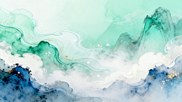 水墨风山水云雾意境背景设计素材