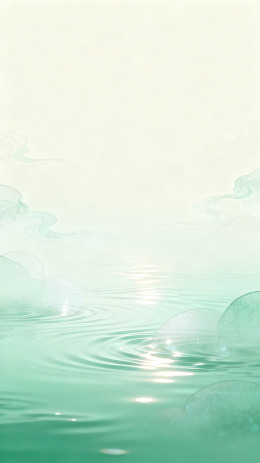 水墨风湖面涟漪意境背景设计素材