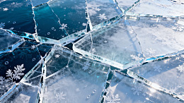 冰裂纹冬季雪景透明背景设计素材
