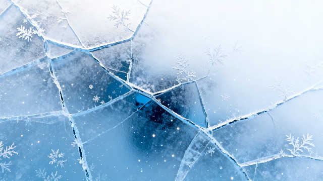 冰裂纹冬季雪景高清背景素材