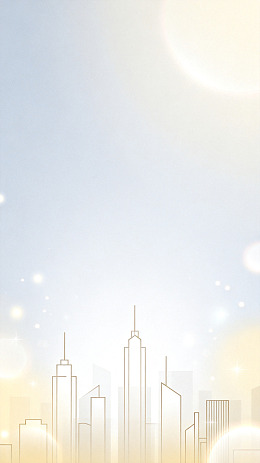 简约风城市剪影线条插画设计素材