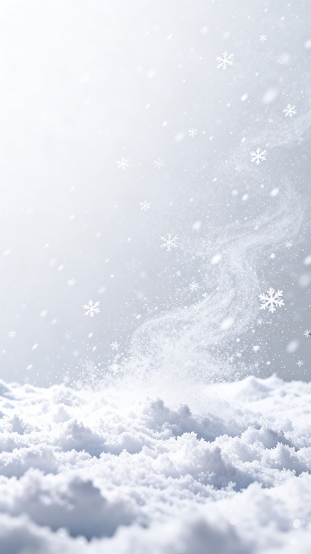 极简风冬日飘雪雪景背景素材