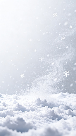 极简风冬日飘雪雪景背景素材