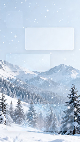 冬季雪景雪山森林背景设计素材
