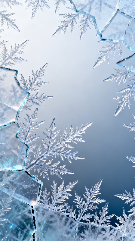 极简风冰晶雪花高清背景素材