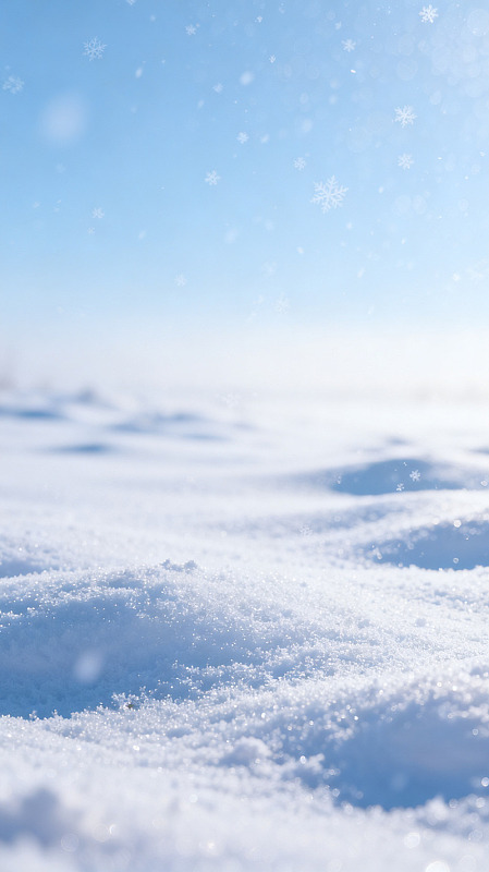 清新风冬日雪景自然素材