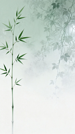 水墨风竹枝藤蔓植物背景素材