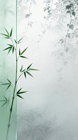 水墨风竹枝藤蔓背景设计素材