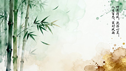 水墨风竹影清风意境插画设计素材