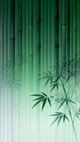 水墨风竹林意境插画设计素材