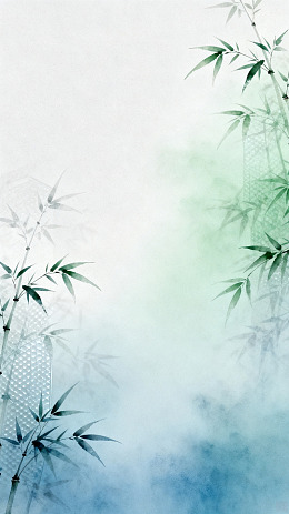 水墨风竹影清幽背景设计素材