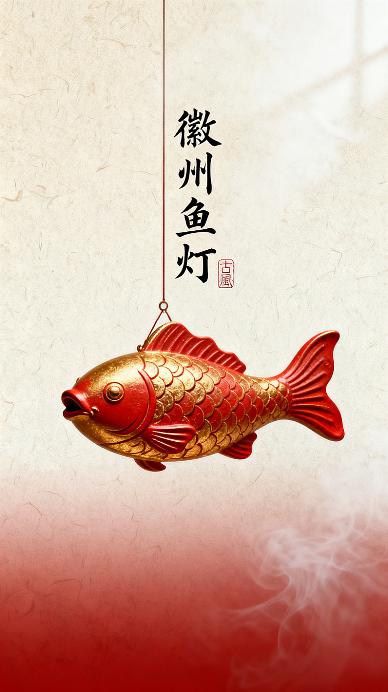 古风徽州鱼灯传统手工艺设计素材