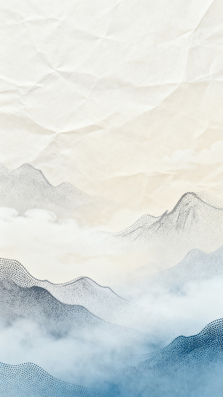 水墨风山水云雾点绘背景素材