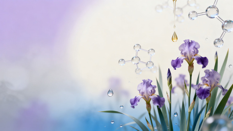 梦幻风鸢尾花分子结构设计素材