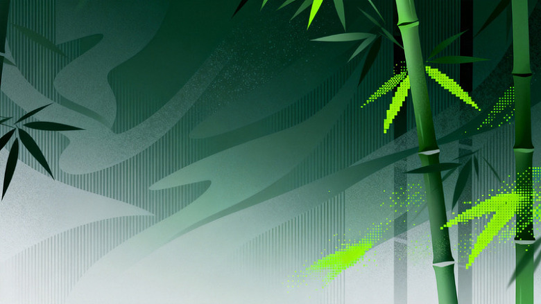 矢量风竹林意境背景设计素材