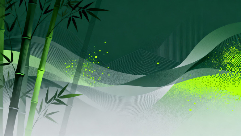 矢量风竹林绿意抽象背景设计素材