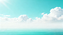 清新风海天云景自然风光设计素材
