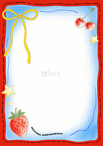 卡通风水果边框可爱手绘设计素材