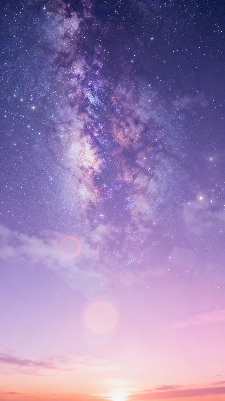 梦幻风银河星空夜景素材