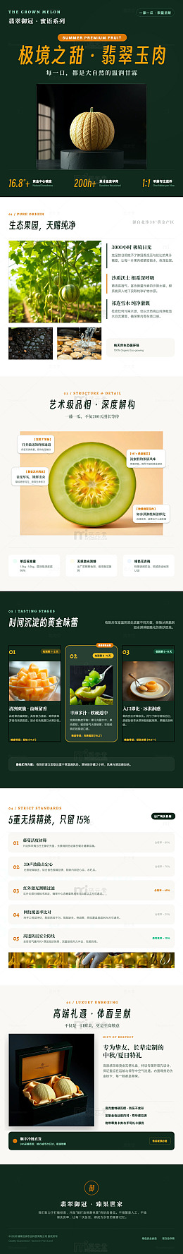 国风极简高端水果礼盒长图详情页