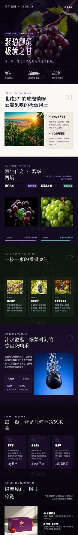 高端风葡萄酒品鉴海报长图详情页