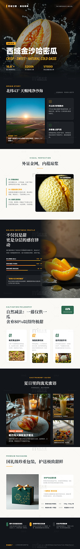 高端风西域哈密瓜产品宣传长图详情页