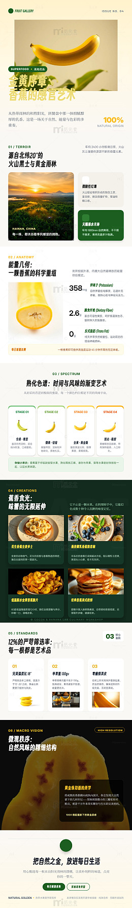 极简风香蕉艺术设计海报长图详情页