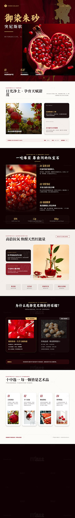 高端风突尼斯软籽石榴产品长图详情页
