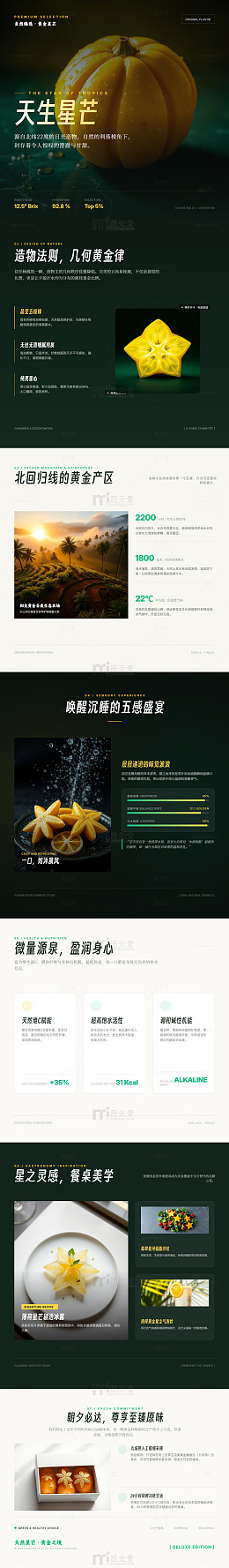 暗黑风金瓜主题食品宣传长图详情页