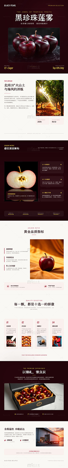 暗黑风水果宣传海报长图详情页