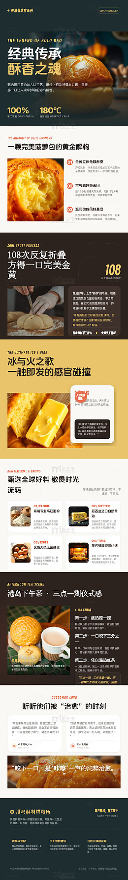 简约风经典传承酥香面包长图详情页