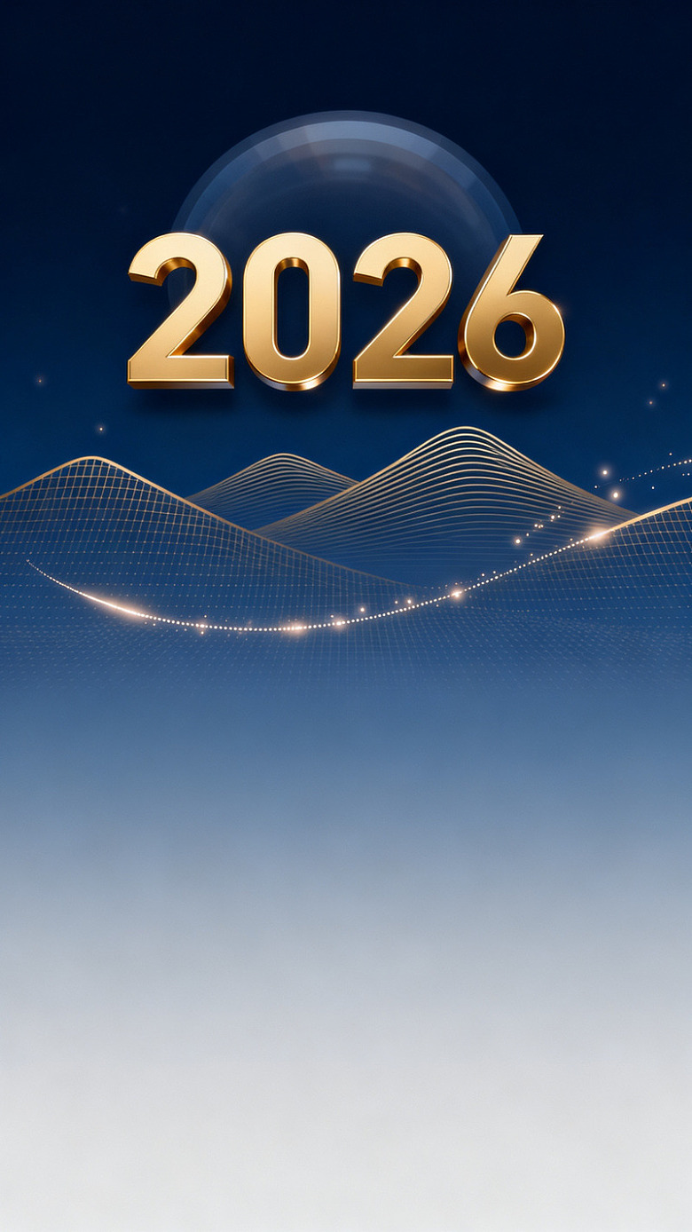 科技感2026金色数字海报设计素材