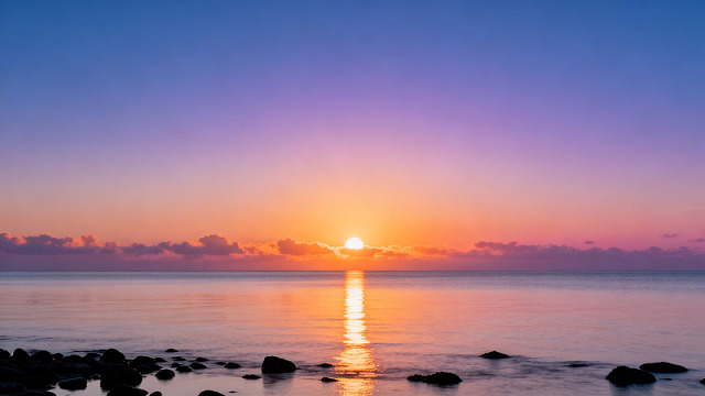 唯美风日出海景素材