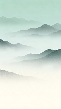 水墨风山水意境插画设计素材