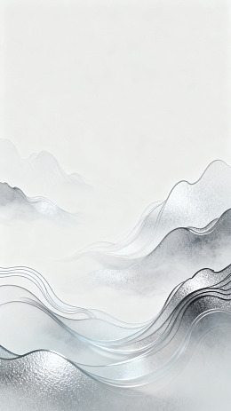 水墨风山水意境抽象线条设计素材